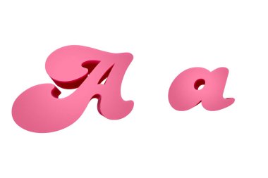 3D Hazırlama Yazı Tipi Çizgi Filmi Biçimi Küçük Harf ve Büyük Harf