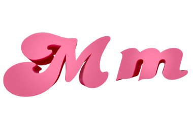 3D Hazırlama Yazı Tipi Çizgi Filmi Biçimi Küçük Harf ve Büyük Harf