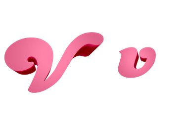 3D Hazırlama Yazı Tipi Çizgi Filmi Biçimi Küçük Harf ve Büyük Harf