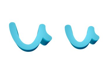 3D Hazırlama Yazı Tipi Çizgi Filmi Biçimi Küçük Harf ve Büyük Harf