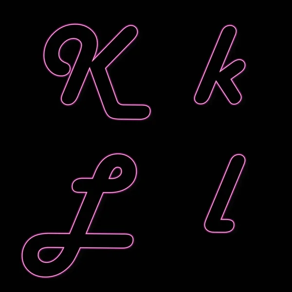 Rendering Neon Lichte Kleine Letters Hoofdletters — Stockfoto
