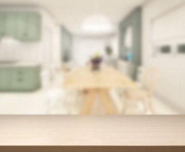 Top masa ve yemek odası arka plan bulanıklık