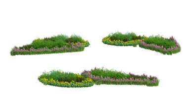 3d Render Brush Tree Isolated  on white