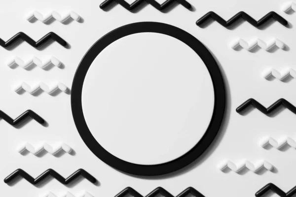 Rendering Blank Circle Banner Abstract Geometric Minimal Background Imágenes De Stock Sin Royalties Gratis