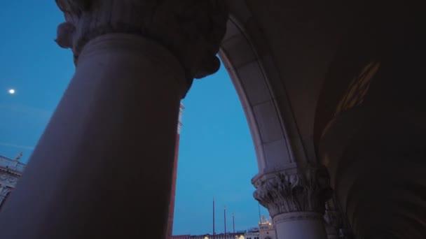 Doges Palace Och Piazza San Marco Square Venedig City Italiens — Stockvideo
