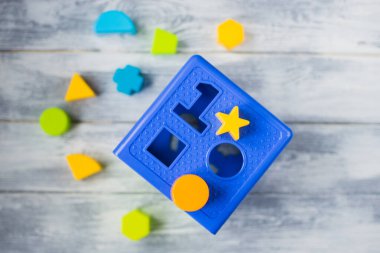 Colored cubes on a light background