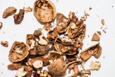 Kabuklu ceviz arka plan Close-Up