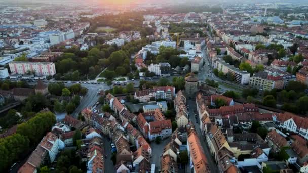 Нюрнберг Вид Воздуха Исторический Город Регионе Баварии Германия Европа — стоковое видео