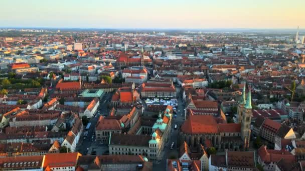 Νυρεμβέργη Αεροφωτογραφία Της Ιστορικής Πόλης Στην Περιοχή Της Βαυαρίας Γερμανία — Αρχείο Βίντεο