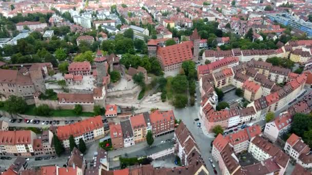 Нюрнберг Аерофотозйомка Історичного Міста Регіоні Баварія Німеччина Європа — стокове відео