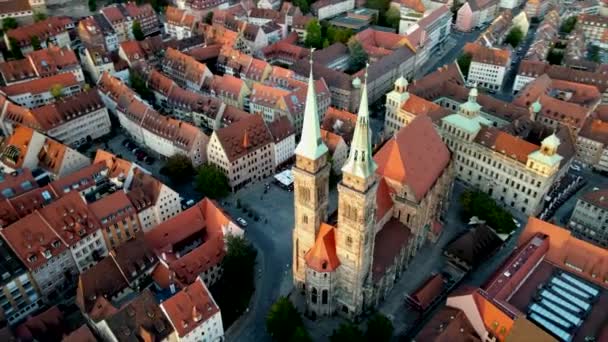Norymberga Widok Lotu Ptaka Historycznego Miasta Regionie Bawarii Niemcy Europa — Wideo stockowe