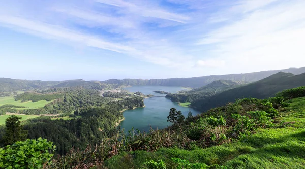 Θέα Από Την Άποψη Miradouro Vista Rei Πάνω Από Τις — Φωτογραφία Αρχείου