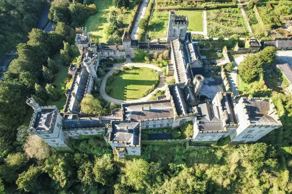 stock image Behold Lismore Castle in County Waterford, Ireland, as if viewed through the eyes of an eagle, capturing every intricate detail of its historic grandeur from above