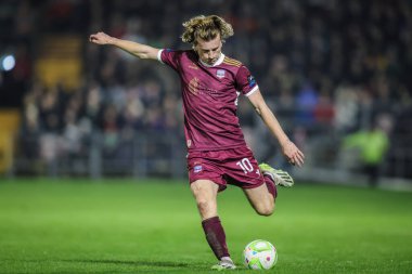 14 Şubat 2025, Cork, İrlanda, SSE Airtricity Men 's Premier Division: Cork City FC 2 - Galway United 2; Galway United' dan David Hurley