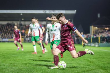 14 Şubat 2025, Cork, İrlanda, SSE Airtricity Men 's Premier Division: Cork City FC 2 - Galway United 2; Galway United' dan Bobby Burns