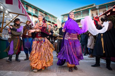 celebration of the medieval market, held in the town of Chinchon, Madrid, during the weekend of February 9-11, 2024. clipart