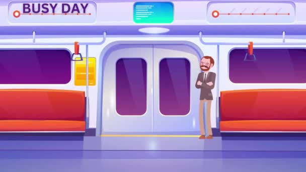 Illustration Des Berufsverkehrs Mit Der Bahn Als Hintergrund Filmmaterial Für — Stockvideo