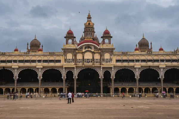 stock image Mysore Palace Karnataka India September 1 2022 Tourists visiting the historic and grand Mysore palace also called Amba Vilas palace in Karnataka  India