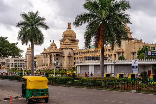 stock image Bengaluru Karnataka India September 10 2024 Karnataka Legislative building Vidhana Soudha which hosts the legislative assembly as seen from Dr. B. R. Ambedkar Road