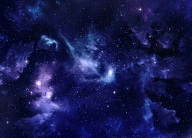 Bir alan galaksinin, koyu arka plan yıldızları ile atmosfer