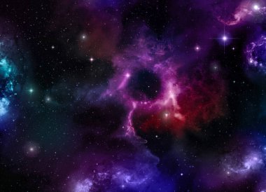 Bir alan galaksinin, koyu arka plan yıldızları ile atmosfer