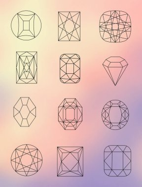 Diamond shapes On a sweet color background.