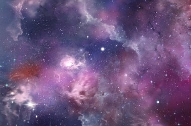 Bir alan galaksinin, koyu arka plan yıldızları ile atmosfer