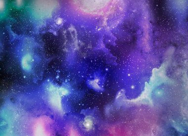 Bir alan galaksinin, koyu arka plan yıldızları ile atmosfer