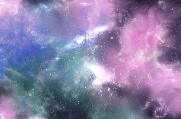 Uno Spazio Della Galassia Atmosfera Con Stelle Sullo Sfondo Scuro — Foto Stock