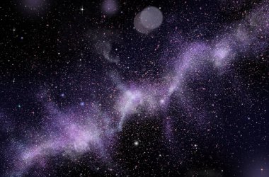 Bir alan galaksinin, koyu arka plan yıldızları ile atmosfer