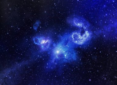 Bir alan galaksinin, koyu arka plan yıldızları ile atmosfer