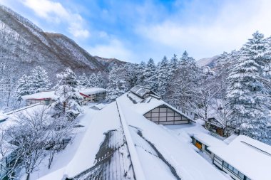 heavy snow  at Heike No Sato Village in Tochigi Prefecture, Nikko City, JAPAN