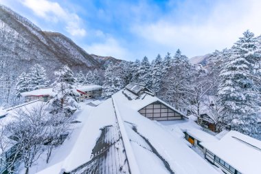 heavy snow  at Heike No Sato Village in Tochigi Prefecture, Nikko City, JAPAN