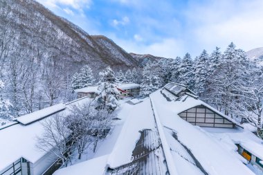 heavy snow  at Heike No Sato Village in Tochigi Prefecture, Nikko City, JAPAN