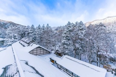 heavy snow  at Heike No Sato Village in Tochigi Prefecture, Nikko City, JAPAN
