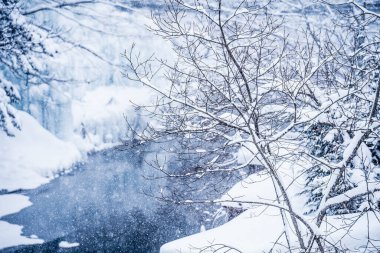 heavy snow  at Heike No Sato Village in Tochigi Prefecture, Nikko City, JAPAN