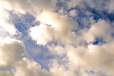 clouds and blue sunny sky,  white clouds over blue sky, Aerial view,  nature blue sky white cleat weather.