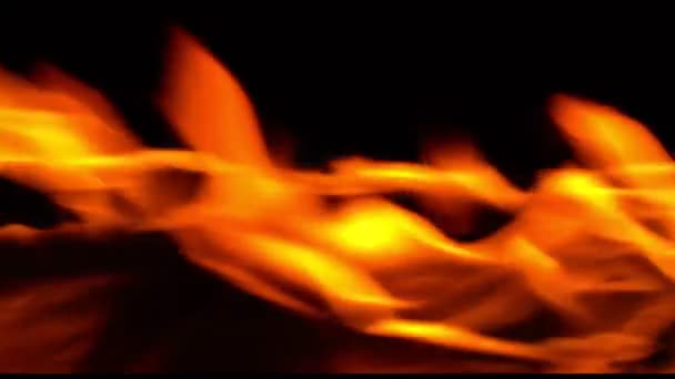 Poder Ardiente Llama Llamas Chispas Ardientes Cerca Patrones Fuego Brillo — Vídeos de Stock