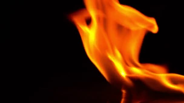 Brennende Kraft Der Flamme Flammen Und Brennende Funken Nahaufnahme Feuermuster — Stockvideo