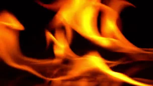 Puissance Brûlante Flamme Flammes Étincelles Brûlantes Gros Plan Motifs Feu — Video