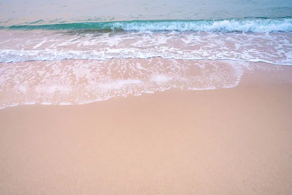 stock image White foam and brown sand. at the sea of Thailand, Empty sea floor and beach with copy space