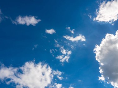 clouds and blue sunny sky,  white clouds over blue sky, Aerial view,  nature blue sky white cleat weather.