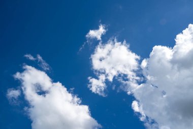 clouds and blue sunny sky,  white clouds over blue sky, Aerial view,  nature blue sky white cleat weather.