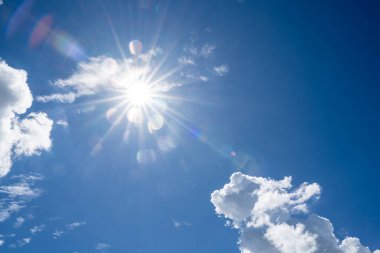 clouds and blue sunny sky,  white clouds over blue sky, Aerial view,  nature blue sky white cleat weather.