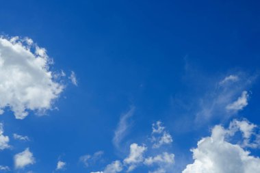 clouds and blue sunny sky,  white clouds over blue sky, Aerial view,  nature blue sky white cleat weather.