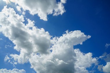 clouds and blue sunny sky,  white clouds over blue sky, Aerial view,  nature blue sky white cleat weather.