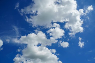 clouds and blue sunny sky,  white clouds over blue sky, Aerial view,  nature blue sky white cleat weather.