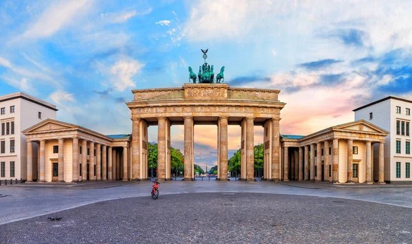 Бранденбургские Ворота Бранденбургский Тор Закате Панорамный Вид Берлин Германия — стоковое фото
