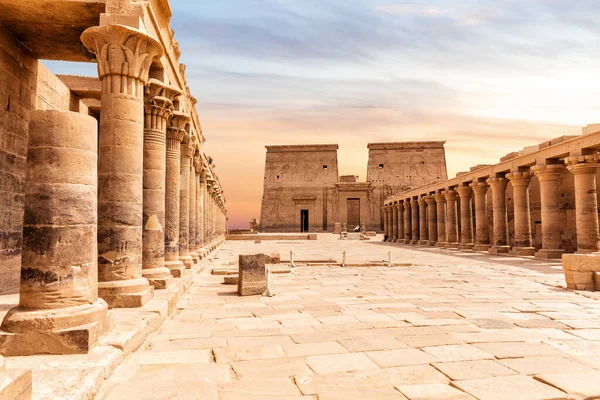 Gyönyörű Ókori Philae Sziget Ízisz Temploma Aswan Egyiptom — Stock Fotó