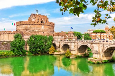 Castel Santangelo ve Ponte Santangelo, Roma, İtalya..